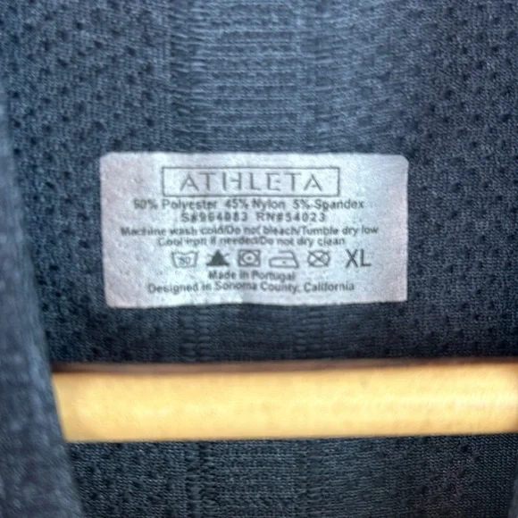 ATHLETA Charcoal Gray Quarter Zip Compression Ruched Pullover XL - Picture 7 of 7